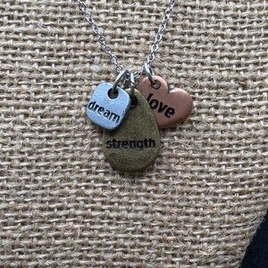 Inspirational Charms Silver, Bronze & Gold Tone Pendant Necklace Smithsonian